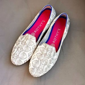 Rothys snake print loafers size 9